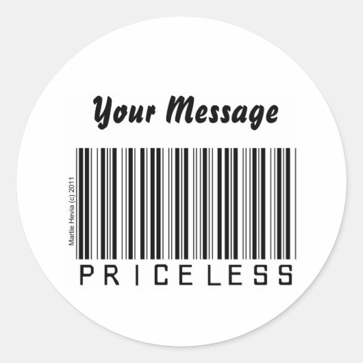 Autocollant "inestimable" de code barres (Devant)