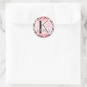 Autocollant initial de lettre noire et rose (Sac)