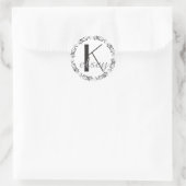 Autocollant initial de lettres noires et blanches (Sac)