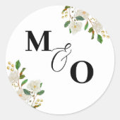 Autocollant initial de mariage personnalisé avec f (Devant)