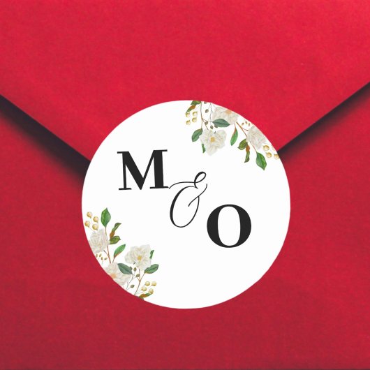 Autocollant initial de mariage personnalisé avec f