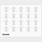 Autocollant Initial Floral | Monogramme Personnali (Feuille)