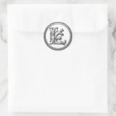 Autocollant initial L rond en argent (Sac)