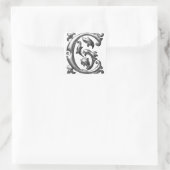Autocollant initial lettre C majuscule en argent (Sac)