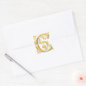 Autocollant initial lettre C majuscule en or (Enveloppe)