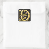 Autocollant initial lettre majuscule D en or (Sac)