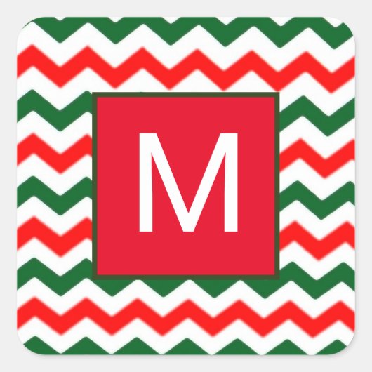 autocollant initial personnalisé vert et rouge (Devant)