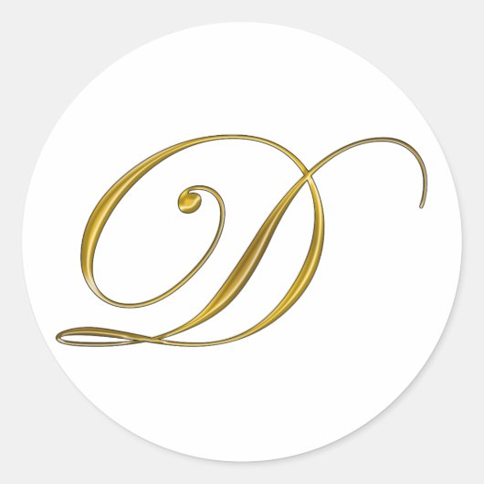 Autocollant initiale D monogramme or (Devant)