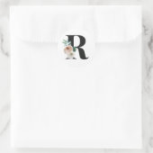 Autocollant initiale des vacances d'hiver lettre R (Sac)