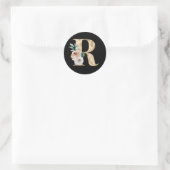 Autocollant initiale des vacances d'hiver lettre R (Sac)