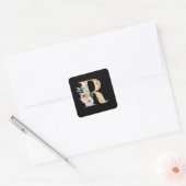Autocollant initiale des vacances d'hiver lettre R (Enveloppe)