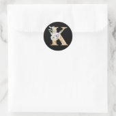 Autocollant initiale vacances d'hiver lettre K (Sac)