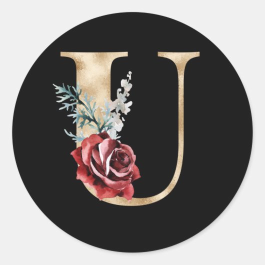 Autocollant initiales des vacances d'hiver lettre  (Devant)