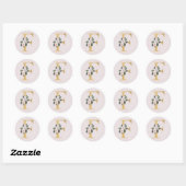 Autocollant initiales or roses de printemps lettre (Feuille)