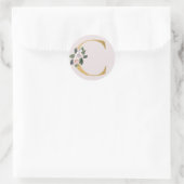 Autocollant initiales or roses de printemps lettre (Sac)