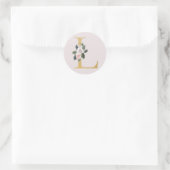 Autocollant initiales or roses de printemps lettre (Sac)