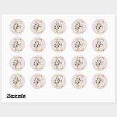 Autocollant initiales or roses de printemps lettre (Feuille)