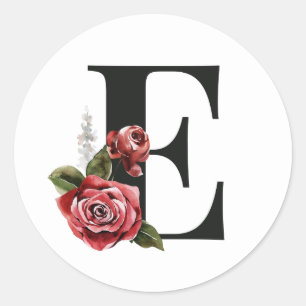 Autocollant initiales vacances d'hiver lettre E