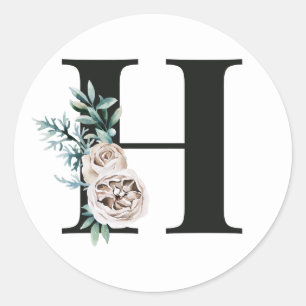 Autocollant initiales vacances d'hiver lettre H