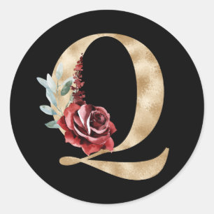 Autocollant initiales vacances d'hiver lettre Q