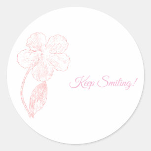 Autocollant Inspirant Fleur Rose Sourire Éternel