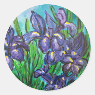 Autocollant Irises Violet Peinture Fleur Personnal