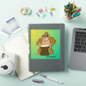 Autocollant Jack le gorille funky cartoon batteur (Couverture iPad)