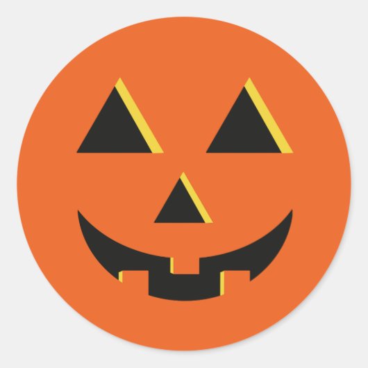 Autocollant Jack-O-Lantern Citrouille Halloween (Devant)