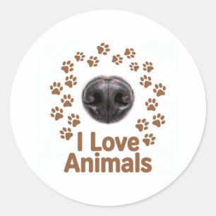 Autocollant J'aime les Animaux