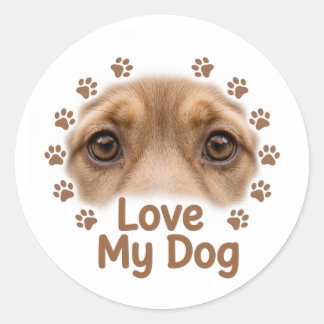 Autocollant J'aime mon chien