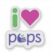 Autocollant J'aime PEPS (Devant)