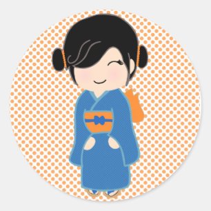 Autocollant japonais Kokeshi Doll