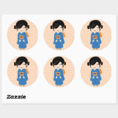 Autocollant japonais Kokeshi Doll (Feuille)