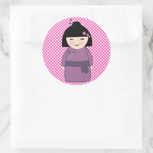 Autocollant japonais Kokeshi Doll (Sac)