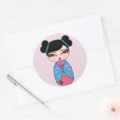 Autocollant japonais Kokeshi Doll (Enveloppe)