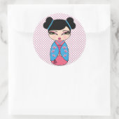 Autocollant japonais Kokeshi Doll (Sac)