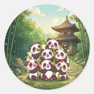 Autocollant Jardin de Bambou Panda Mignon