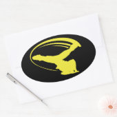 Autocollant jaune style moulin à vent (Enveloppe)