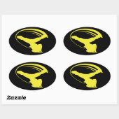 Autocollant jaune style moulin à vent (Feuille)