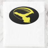 Autocollant jaune style moulin à vent (Sac)