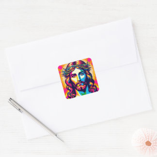Autocollant Jésus coloré !