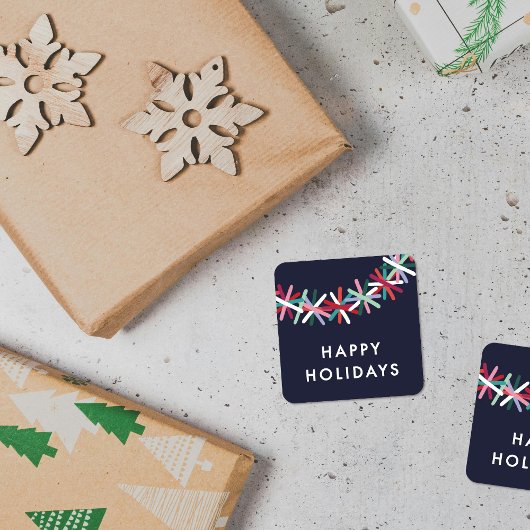 Autocollant Joyeuses Fêtes Guirlande de Chenille C