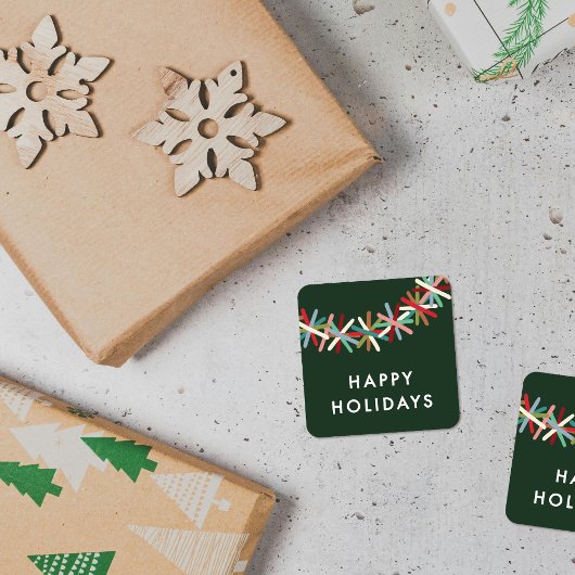 Autocollant Joyeuses Fêtes Guirlande de Guirlandes