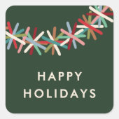 Autocollant Joyeuses Fêtes Guirlande de Guirlandes (Devant)