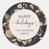 Autocollant Joyeuses Fêtes Noir (Devant)