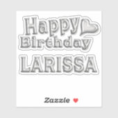 Autocollant Joyeux Anniversaire argent pour Lariss (Feuille)