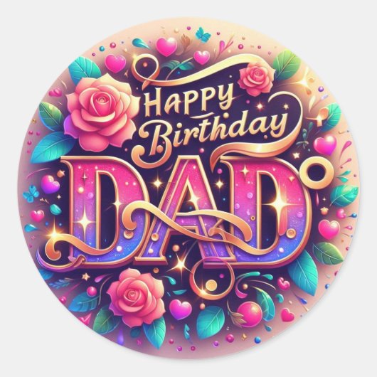 Autocollant Joyeux Anniversaire Papa (Devant)