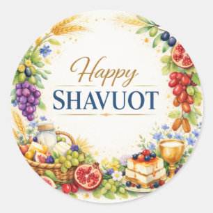 Autocollant Joyeux Chavouot, Sept Espèces Décorati