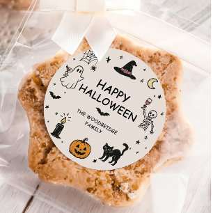 Autocollant Joyeux Halloween Dessiné à la Main