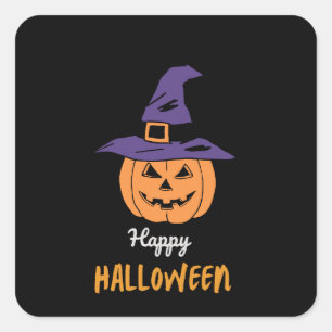 Autocollant Joyeux Halloween Mignon Citrouille E